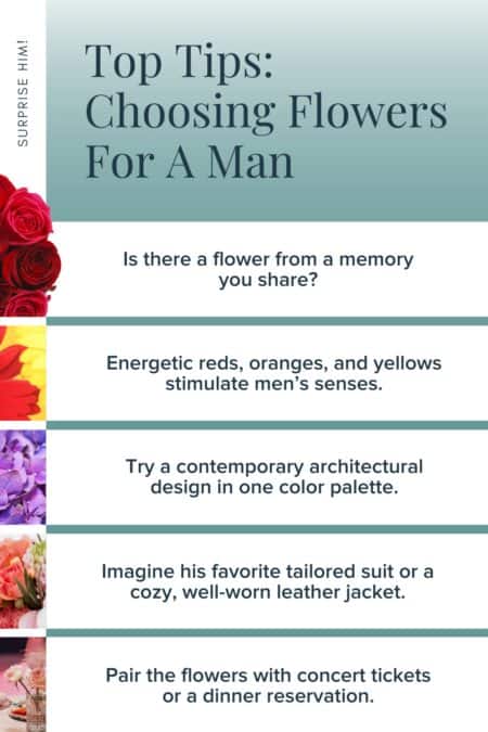 Top tips for choosing Valentine flowers for him 